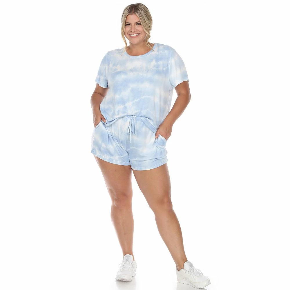 Plus Size White Mark 2-Piece Tee & Shorts Lounge Set 1 Plus Size White Mark 2-Piece Tee & Shorts Lounge Set