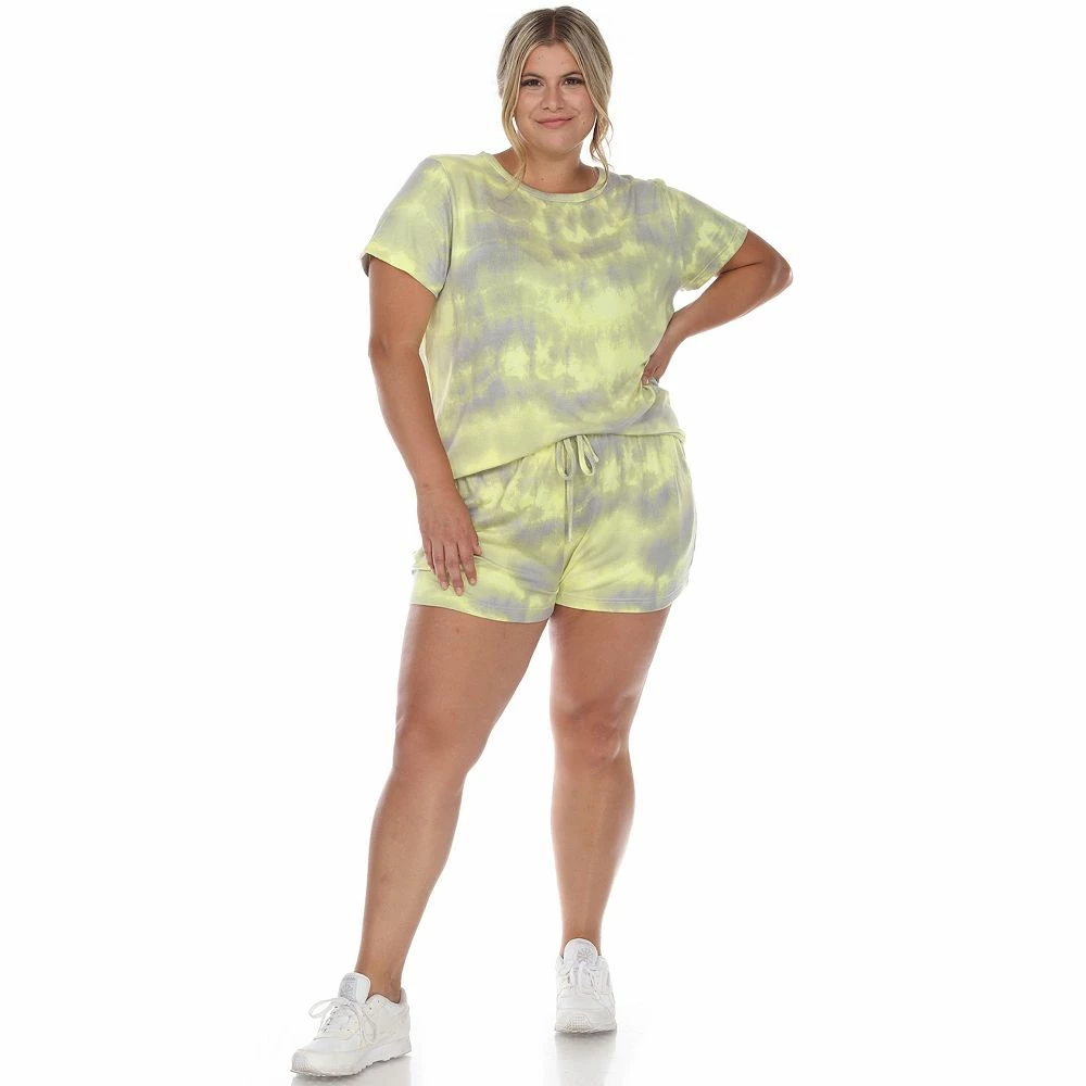 Plus Size White Mark 2-Piece Tee & Shorts Lounge Set 2 Plus Size White Mark 2-Piece Tee & Shorts Lounge Set - Image 2