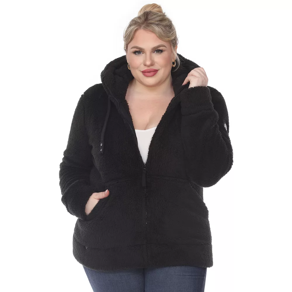 Plus Size White Mark Sherpa Hoodie 3 Plus Size White Mark Sherpa Hoodie - Image 3