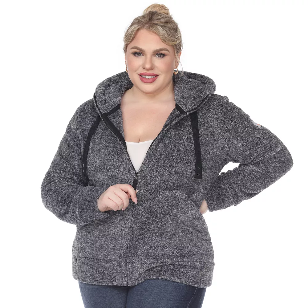 Plus Size White Mark Sherpa Hoodie 4 Plus Size White Mark Sherpa Hoodie - Image 4