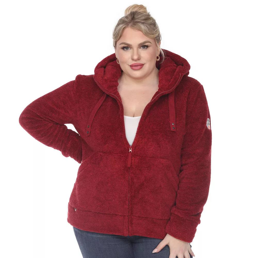 Plus Size White Mark Sherpa Hoodie 1 Plus Size White Mark Sherpa Hoodie